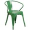 Emma and Oliver Commercial Grade 31.5" Square Metal Indoor-Outdoor Table Set with 4 Arm Chairs